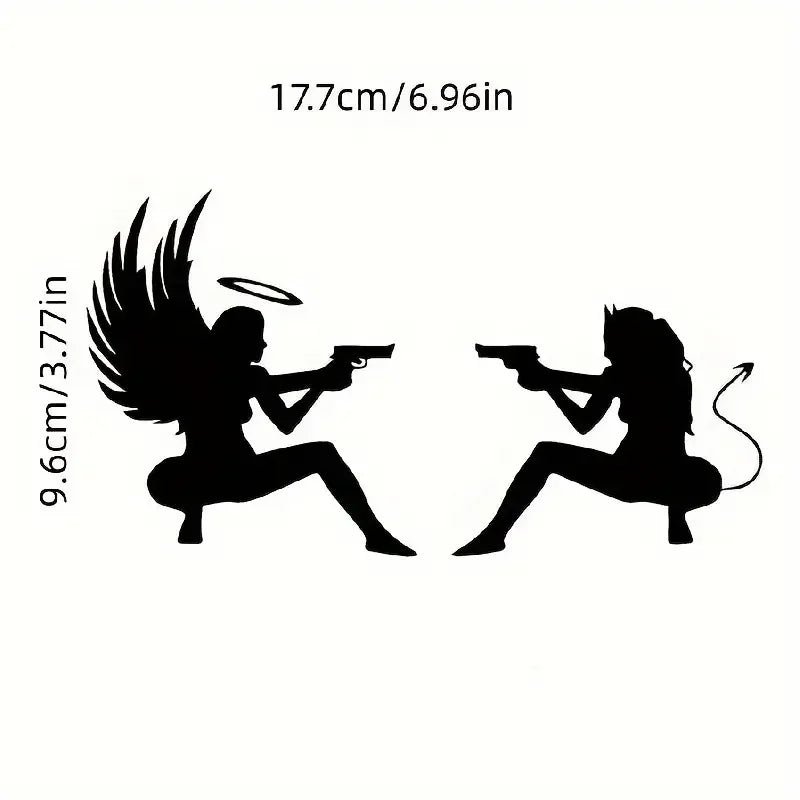 Car Stickers Devil Angel Car Stickers And Pistol Vinyl Stickers For Car