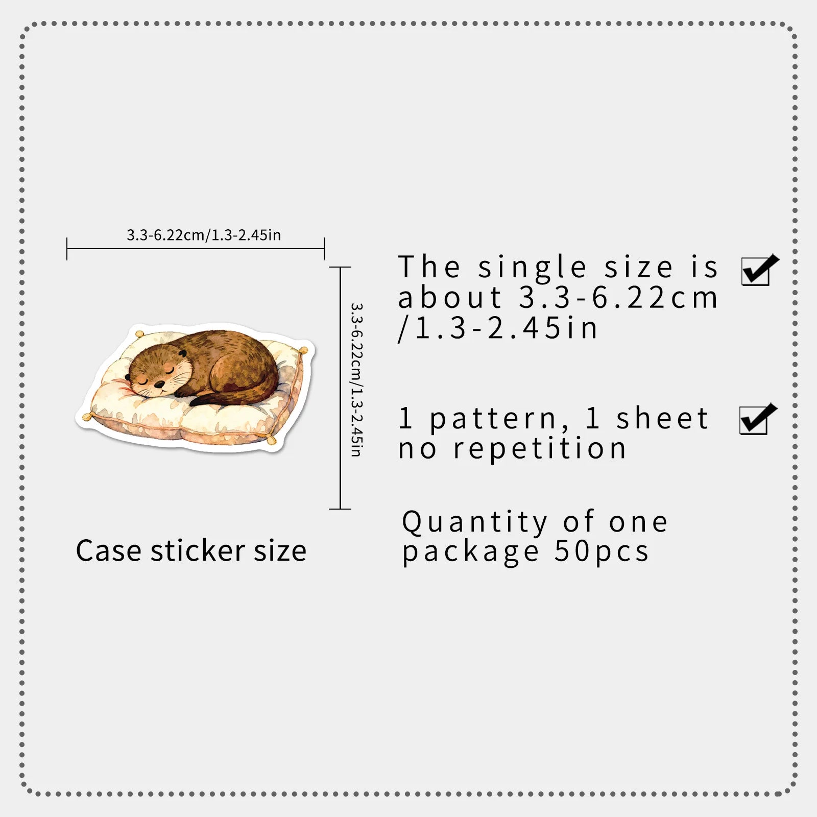 50-Pack Cartoon Otter Stickers Waterproof Decorative Decals for Water Bottles Laptops Mobile Phones Notebooks Luggage