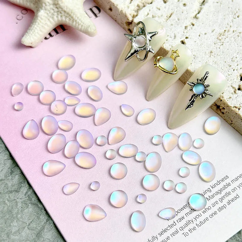 New Matte Frosted Blue Tears Nail Art Charms Oval Water Drop Diamond Nail 3D Decorations  7Styles Nail Art Accessories DIY Parts