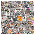 50/100PCS Cute Raccoon Graffiti Stickers Trolls, Insulated Cups, Storage Boxes, Refrigerator Decoration Stickers