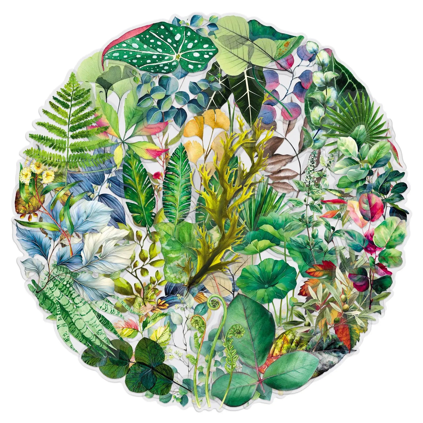 50/100PCS Transparent Leaf Stickers Cartoon Green Plant Leaves PET Waterproof Decoration Mobile Phone Computer Stationery Sticke
