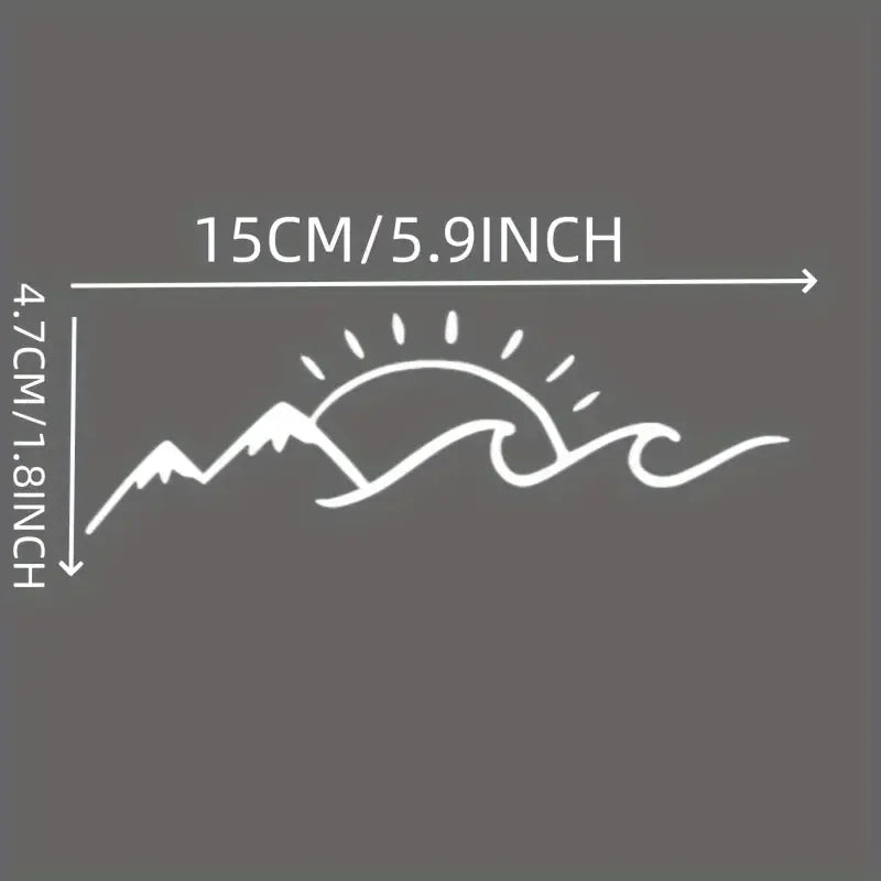 Sun Mountain Slope Vinyl Decal Mountain Sea And Sun Lover Stickers Vinyl Creative Fun Car Stickers, Motorcycles, Trucks, Laptops