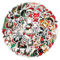 50PCS Cute Christmas Cartoon Cat Fun Stickers DIY Manual Scrapbook Fixed Phone Laptop Stickers Toy