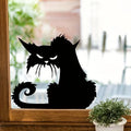 BRUP Glam Black Cat Silhouette Wall Sticker, Polyvinyl Chloride Animal Print Self-Adhesive Decal, Theme: Animals, for Home & Liv