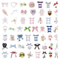 50-Pack Waterproof Butterfly Knots Stickers Cartoon DIY Decorations for Girls Stationery Box Notebook Luggage