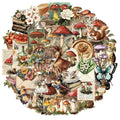 50PCS Retro Mushroom Fun Graffiti Stickers Handmade Account DIY Luggage Tablet PET Waterproof Toy Stickers