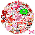56/112Pcs Valentine's Day Red Stickers for Gift Box Case File Bag Lunch Box Helmet Drawer Fridge Wardrobe Reusable Decoration