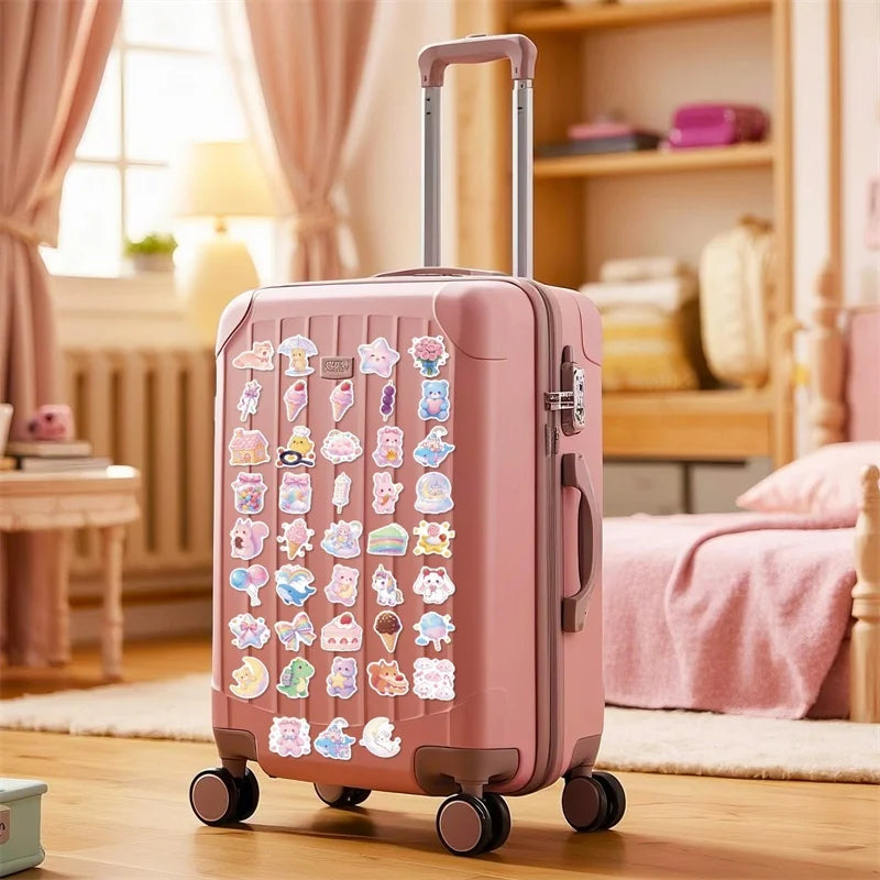 10/30/56PCS Abstract Lines Cat PVC Sticky Sticker Stationery DIY Children's Laptop Luggage Skateboard Decoration Scrapbooking