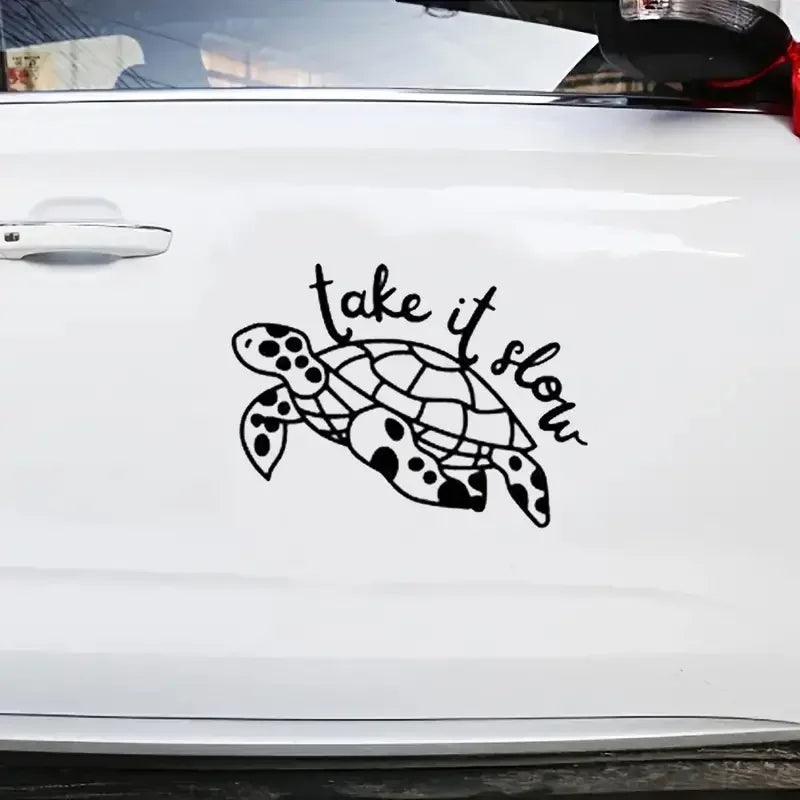 Take It Slow Turtle Car Sticker For Laptop Bottle Truck Phone Vehicle Paint Window Wall Cup Fishing Boat Skateboard Decals Autom