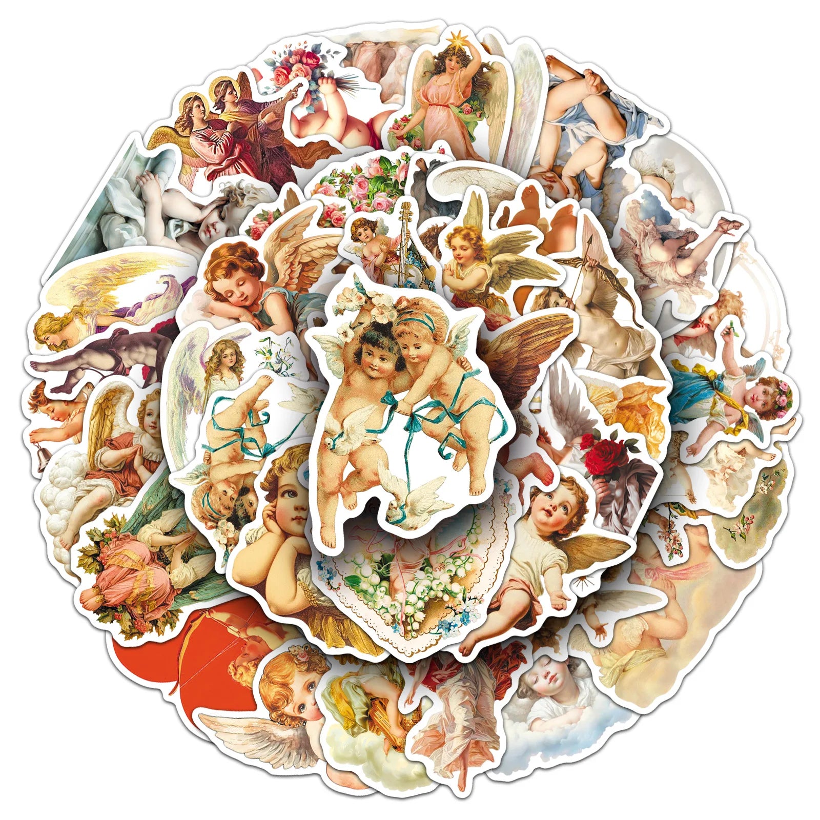 50-Pack Retro Cupid Nordic Angel Graffiti Stickers for DIY Decoration on Mobile Phones Guitars Headsets Luggage Notebooks