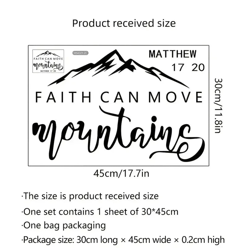 Matthew Faith Can Move Mountains Bible Verses, Vinyl Decals, Christian Wall Decor Stickers