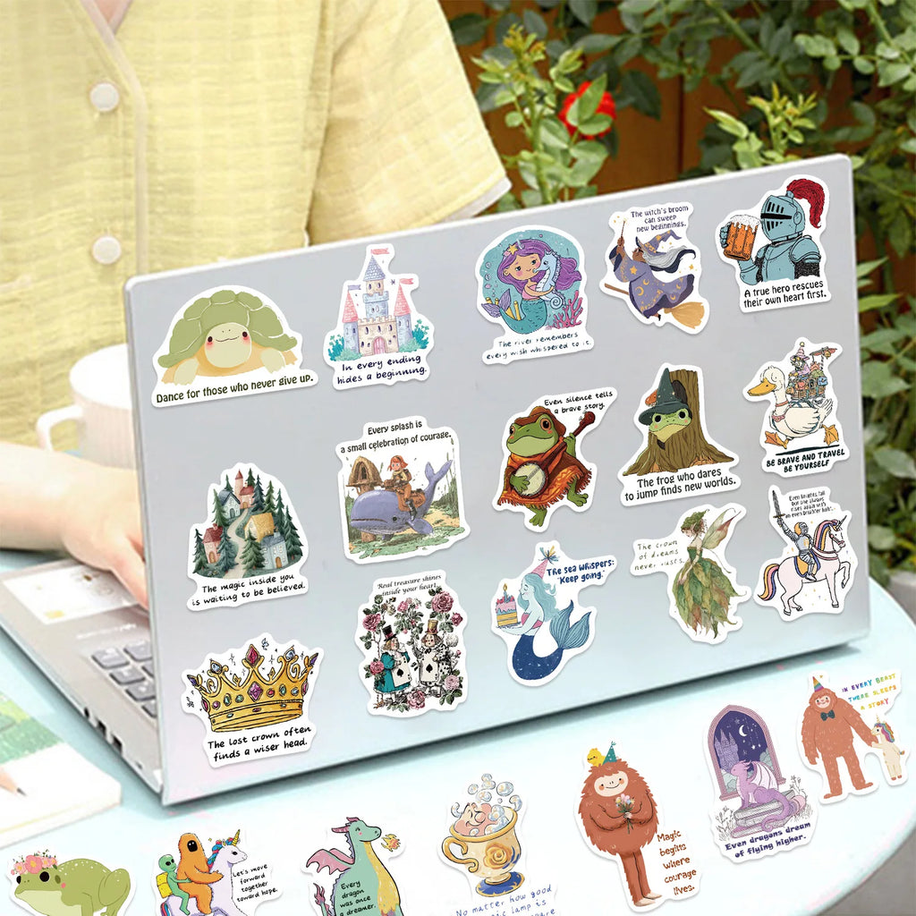 50/100Pcs Fairy Tale Inspirational Graffiti Stickers Stationery Guitar Notebook Luggage Phone DIY Decorative Waterproof Sticker