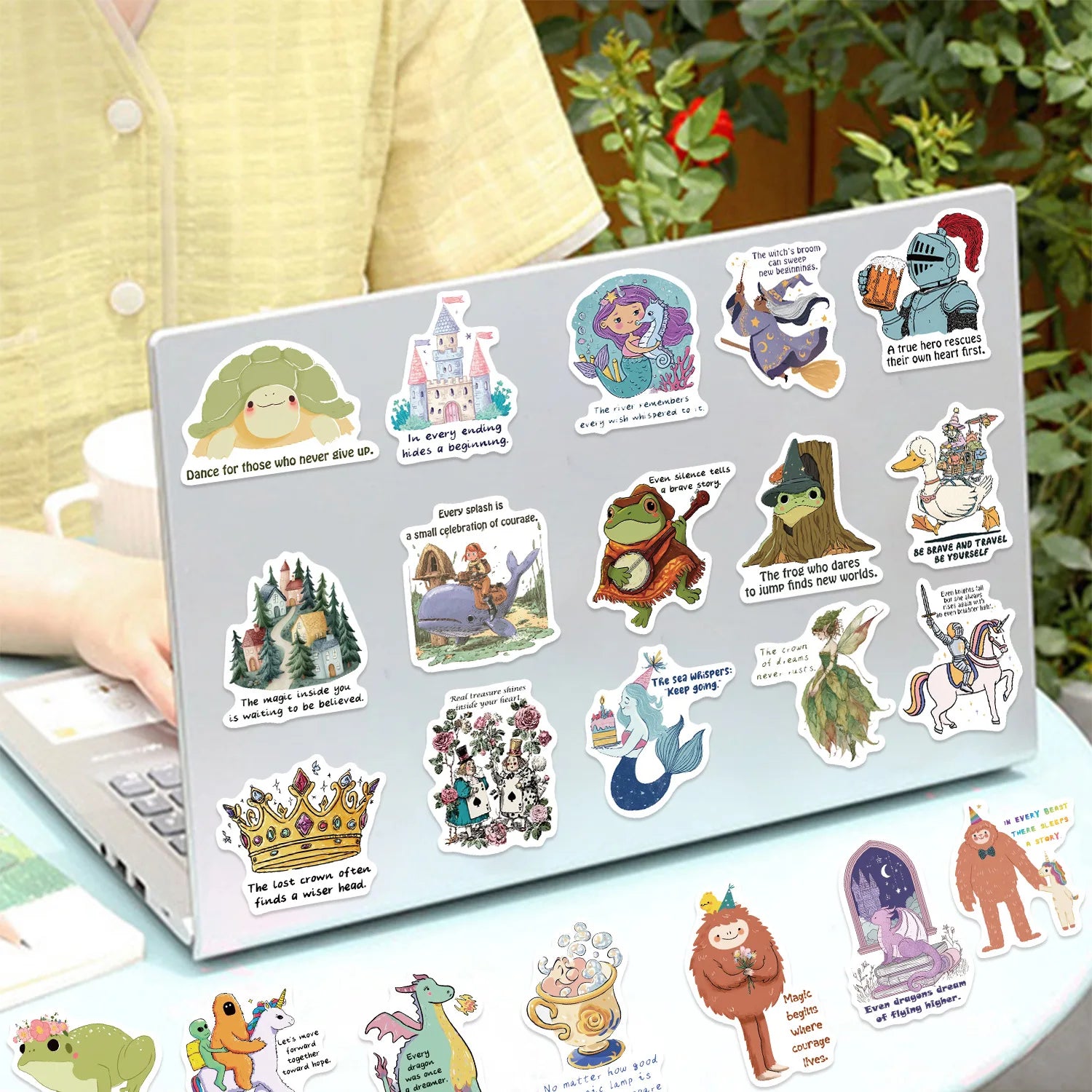 50/100Pcs Fairy Tale Inspirational Graffiti Stickers Stationery Guitar Notebook Luggage Phone DIY Decorative Waterproof Sticker