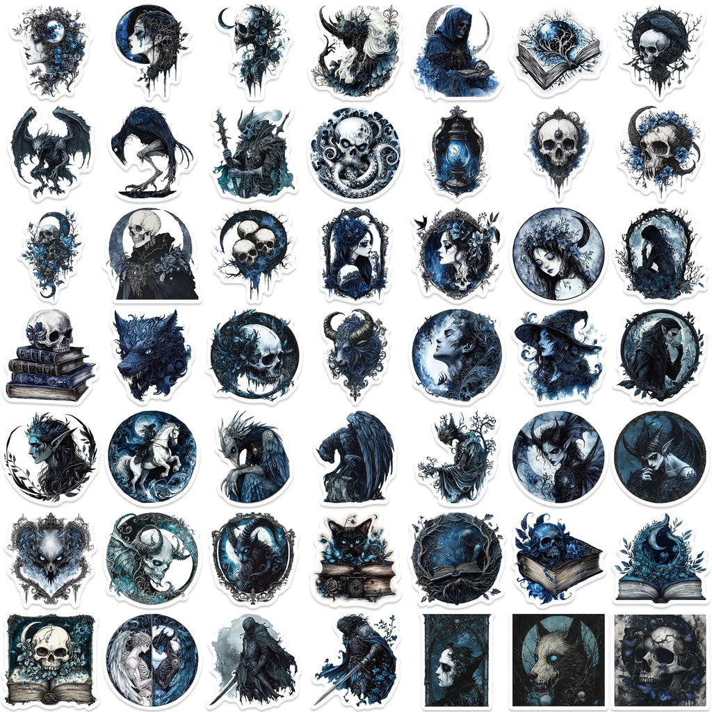 50/100PCS Cartoon Dark Gothic Graffiti Stickers Decorative Guitar Notebook Luggage DIY Stationery Waterproof Stickers
