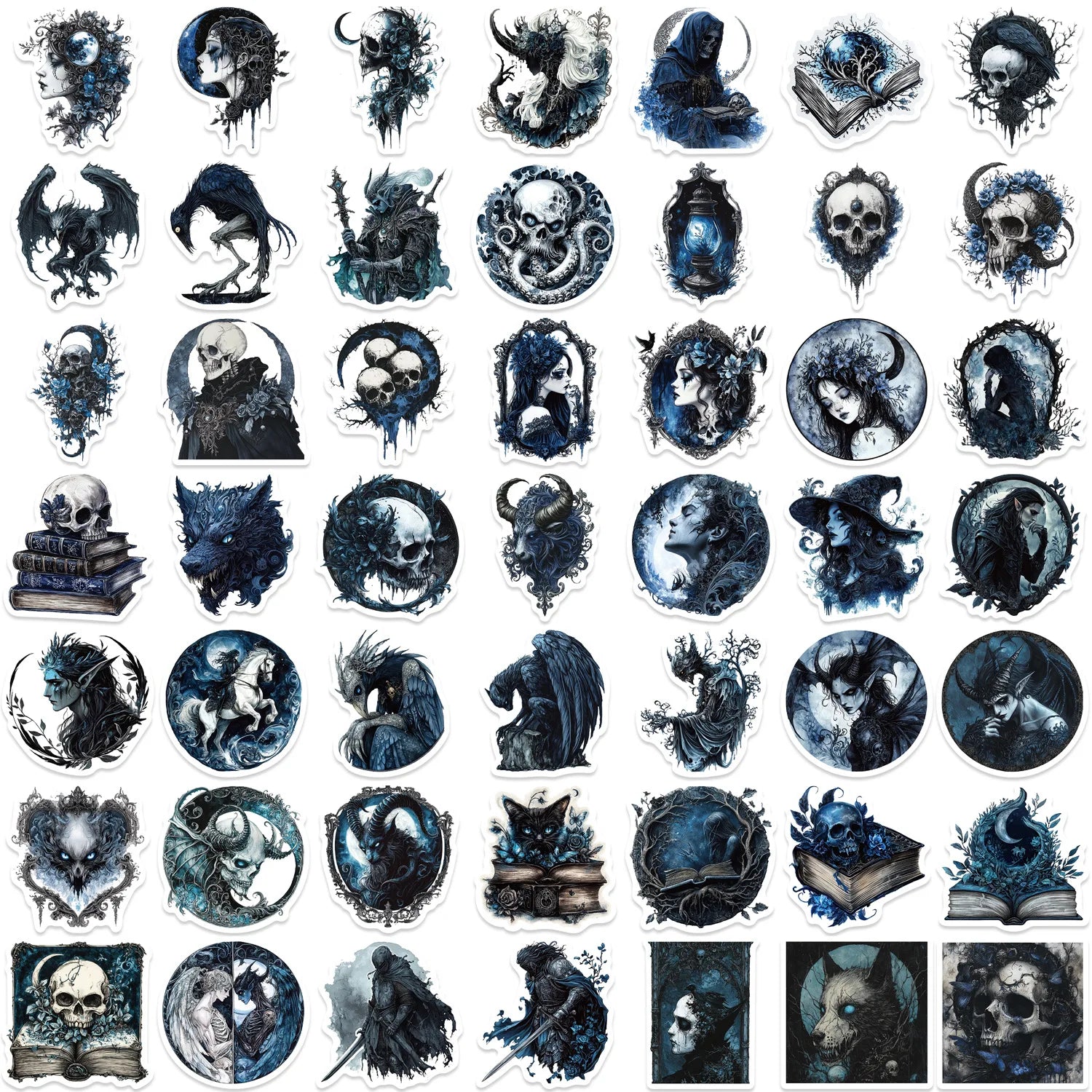 50/100PCS Cartoon Dark Gothic Graffiti Stickers Decorative Guitar Notebook Luggage DIY Stationery Waterproof Stickers