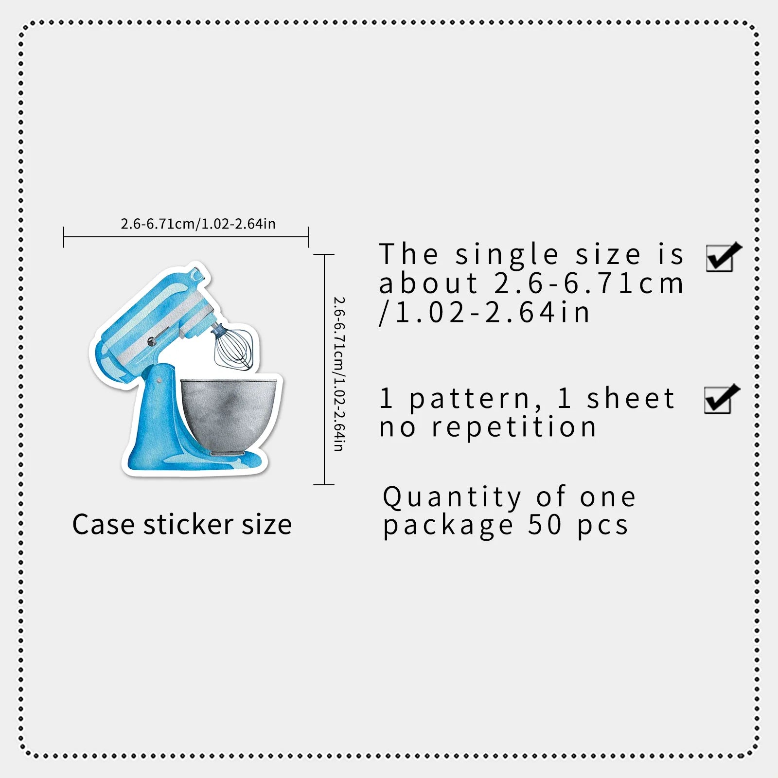 50Pcs Kitchen Baking Cartoon Food Doodle Stickers Stationery Laptop Phone Guitar Fridge Water Cup Skateboard DIY Sticker