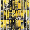 30PCS Imagination Of Three Dimensional Sunlight Yellow Bookmarks Reading Living DIY Laptop Luggage Skateboard Gifts Bookmark ﻿