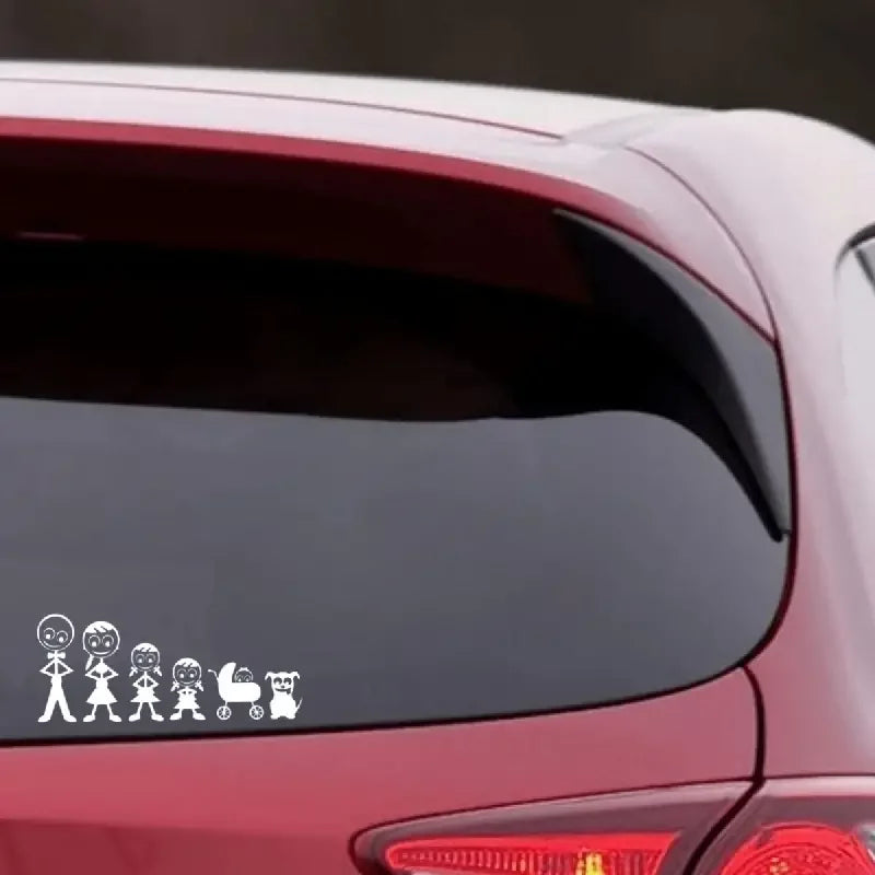 Funny Family Die Cut Vinyl Decals Sticker, Small Family Decal Bumper Car Window Baby