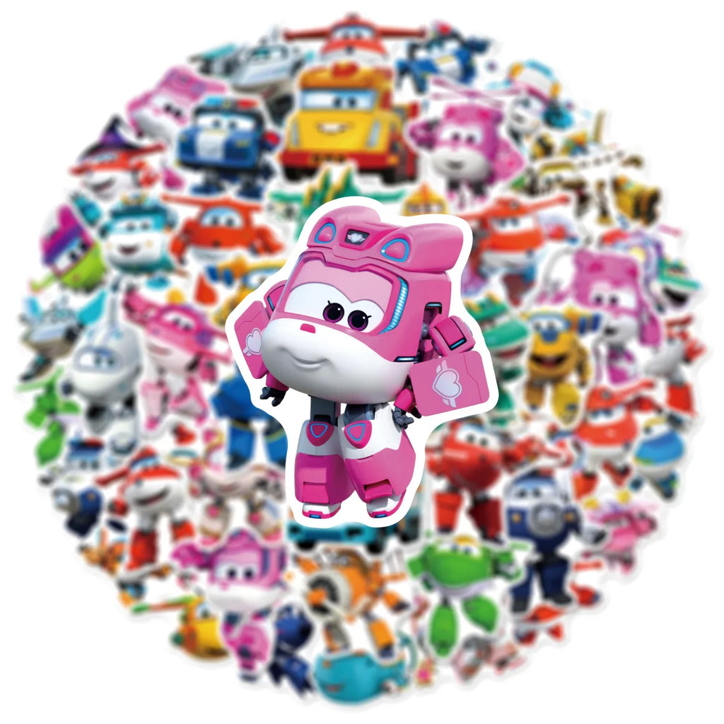 50PCS Cute Super Airplane Graffiti Stickers Phone Laptop Water Cup Children Notebook Stationary Reward Stickers