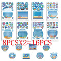 8PCS Creative Fish Tank Puzzle Sticker Toy Handmade DIY Notebook Desktop Creative Decoration Waterproof Sticker