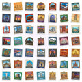 50/100Pcs Vintage Travel World Landmark Stickers Thick Waterproof DIY for Suitcase Notebook Diary Stationery Box Desk Decals