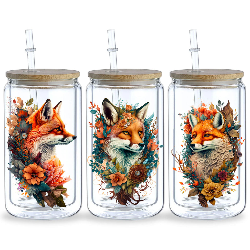 5 sheet Animal UV DTF Cup Stickers, DTF Transfer Stickers, Waterproof Wipe Transfer Paper for 16oz Glass, Mug, Crafts, Furniture