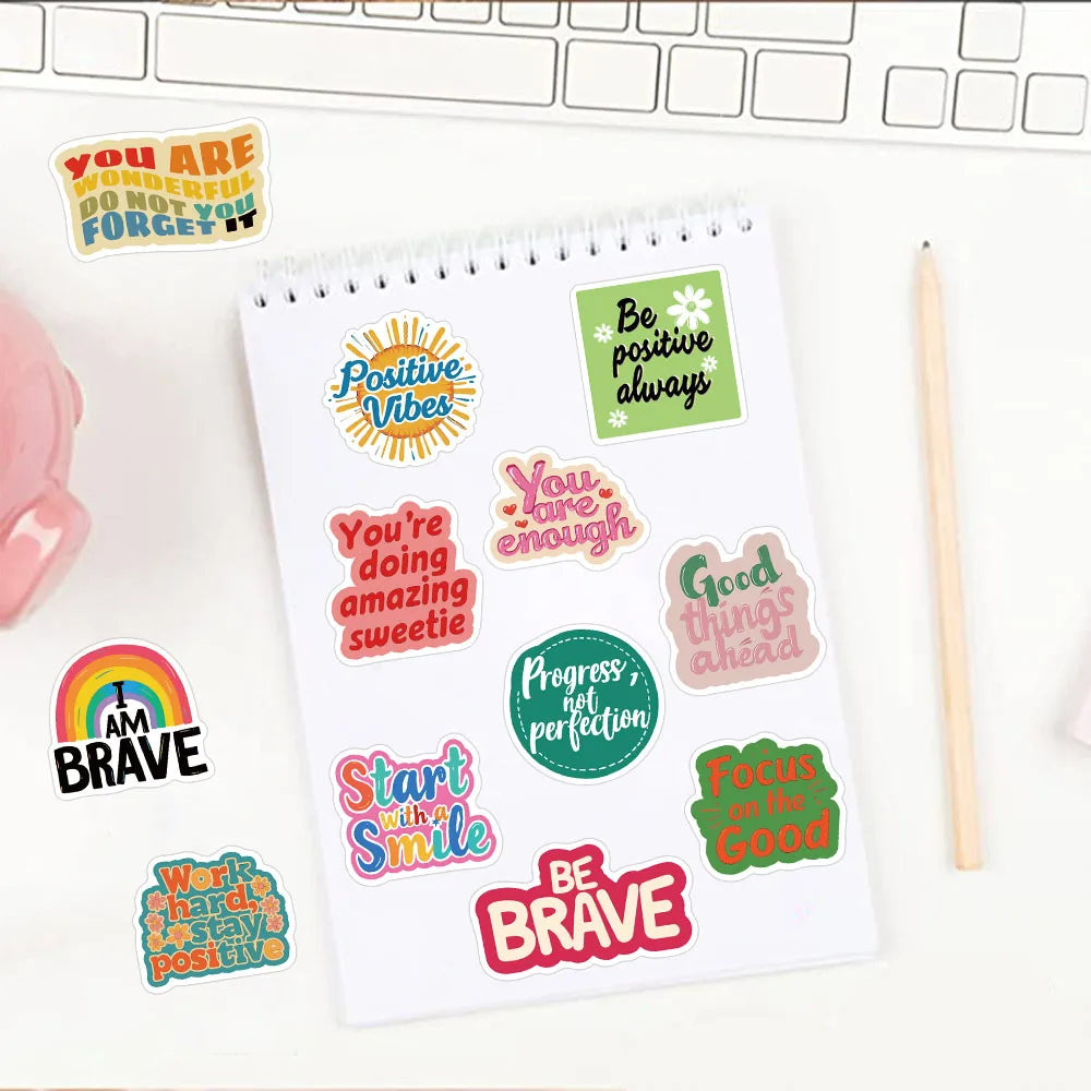 50PCS Positive Positive Stickers Harajuku Kawaii Skateboard Graffiti Stickers DIY Notebook Phone Case Manual Decorative Stickers