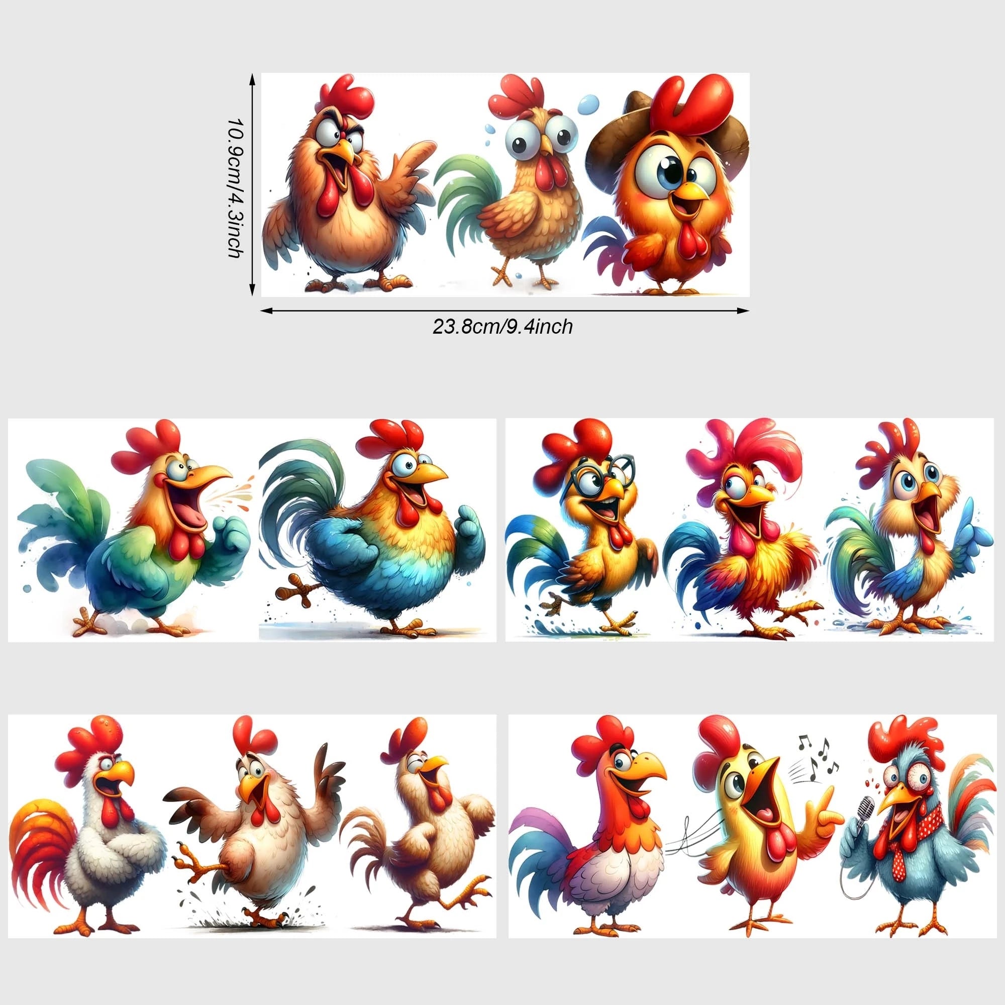 5 sheets animal UV DTF cup packaging suitable for 16oz glass cups, waterproof UV DTF stickers suitable for 16oz glass cups