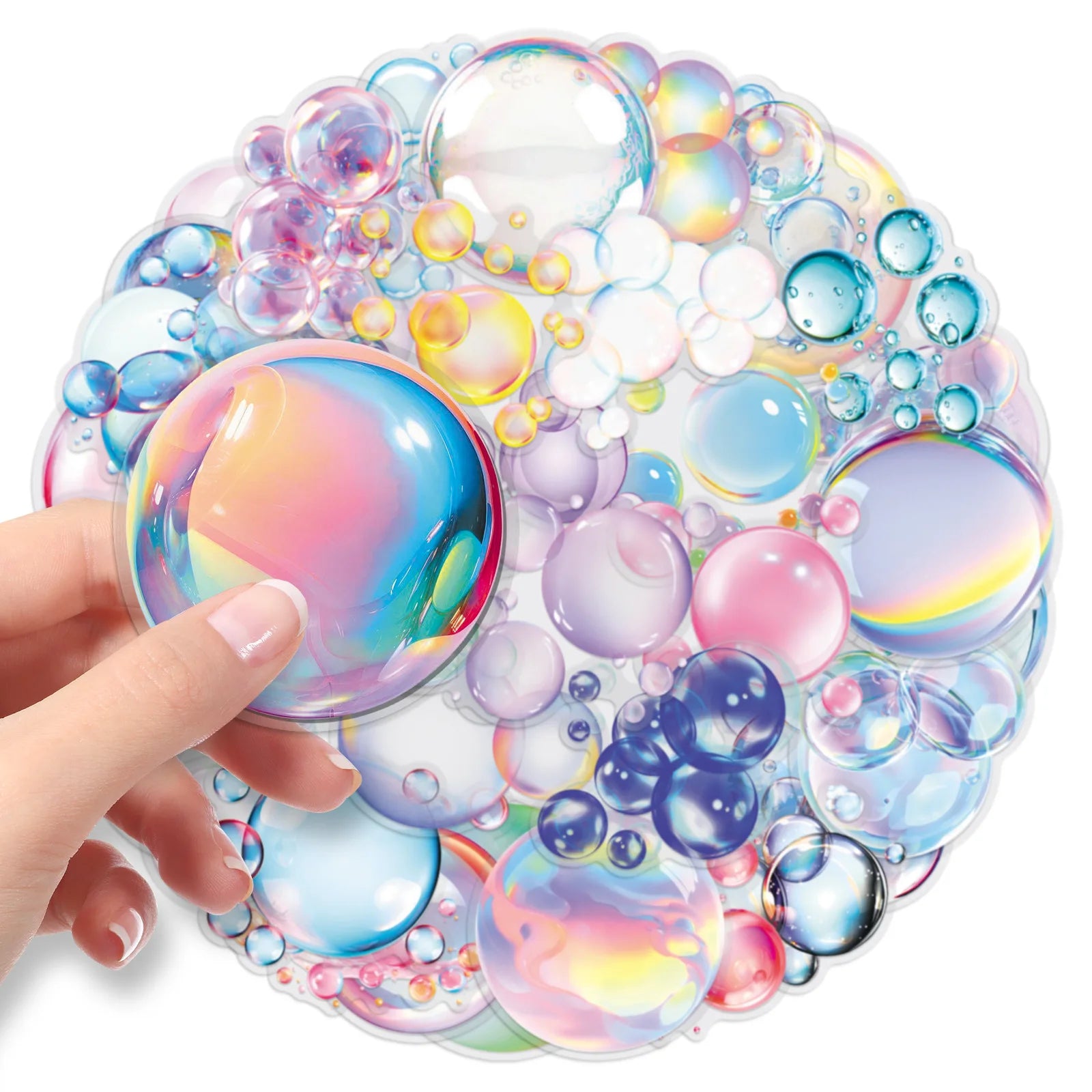 50-Pack Transparent Colorful Bubble Stickers PET Waterproof Decorative DIY Sticker for Phones Laptops Stationery Luggage