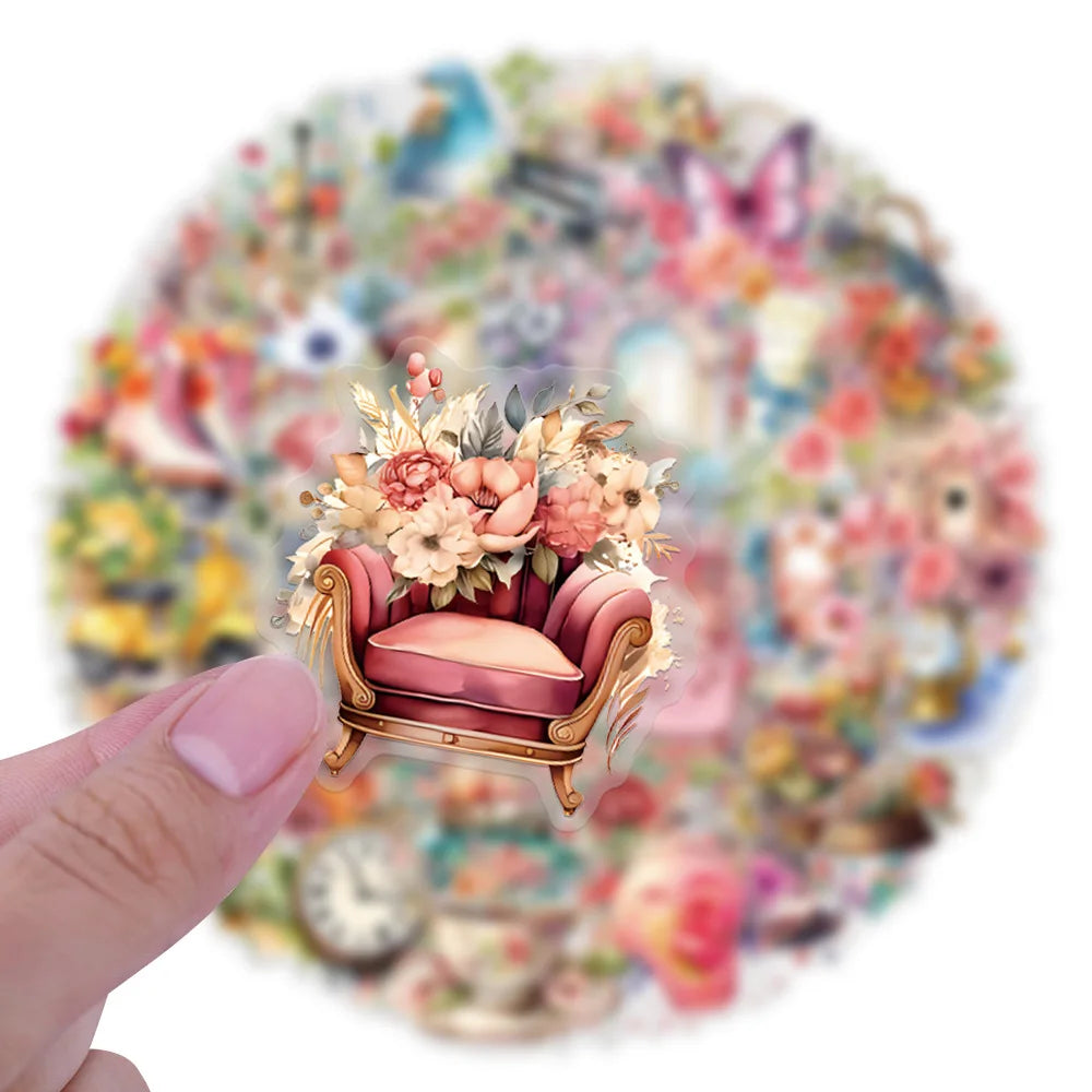 58PCS Transparent and Creative Graffiti Stickers for Luggage Water Cups Skateboards Notebooks Stationery Stickers