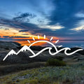 Sun Mountain Slope Vinyl Decal Mountain Sea And Sun Lover Stickers Vinyl Creative Fun Car Stickers, Motorcycles, Trucks, Laptops