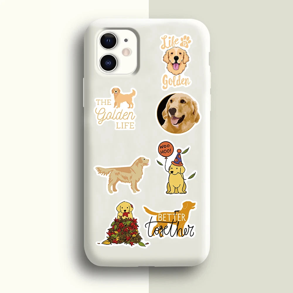 50PCS Golden Retriever Sticker Nostalgia Graffiti Y2k Fashion Scrapbooking Laptop Scrapbook Phone Waterproof Guitar Cool Sticker