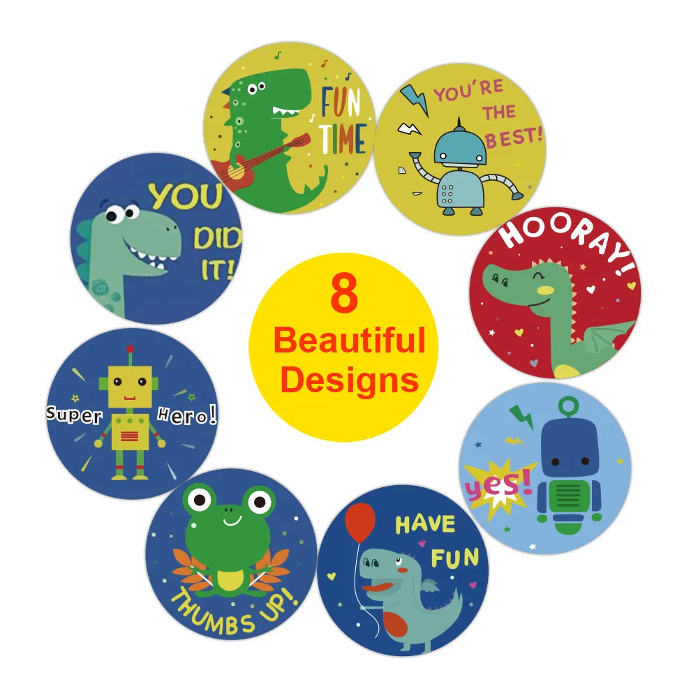 100-500pcs Dinosaur Animals Cartoon Stickers for kids school teacher Classroom Use Kids Toy Sticker Reward Encouragement Sticker