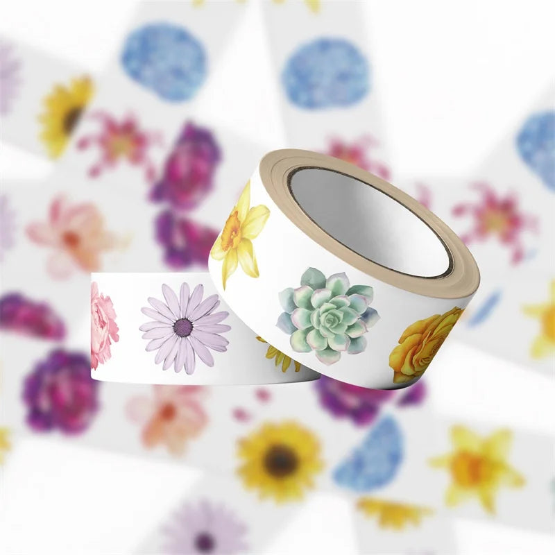 500PCS Vintage Flower Sticky Paper Sticker Labels Thank You Sticker Sealing DIY Decoration Scrapbooking Supplies for Kids