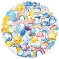 50/100PCS Cute Cartoon Colorful Weather Sticker Pack Waterproof Transparent PET - Decar Notebook Stationery