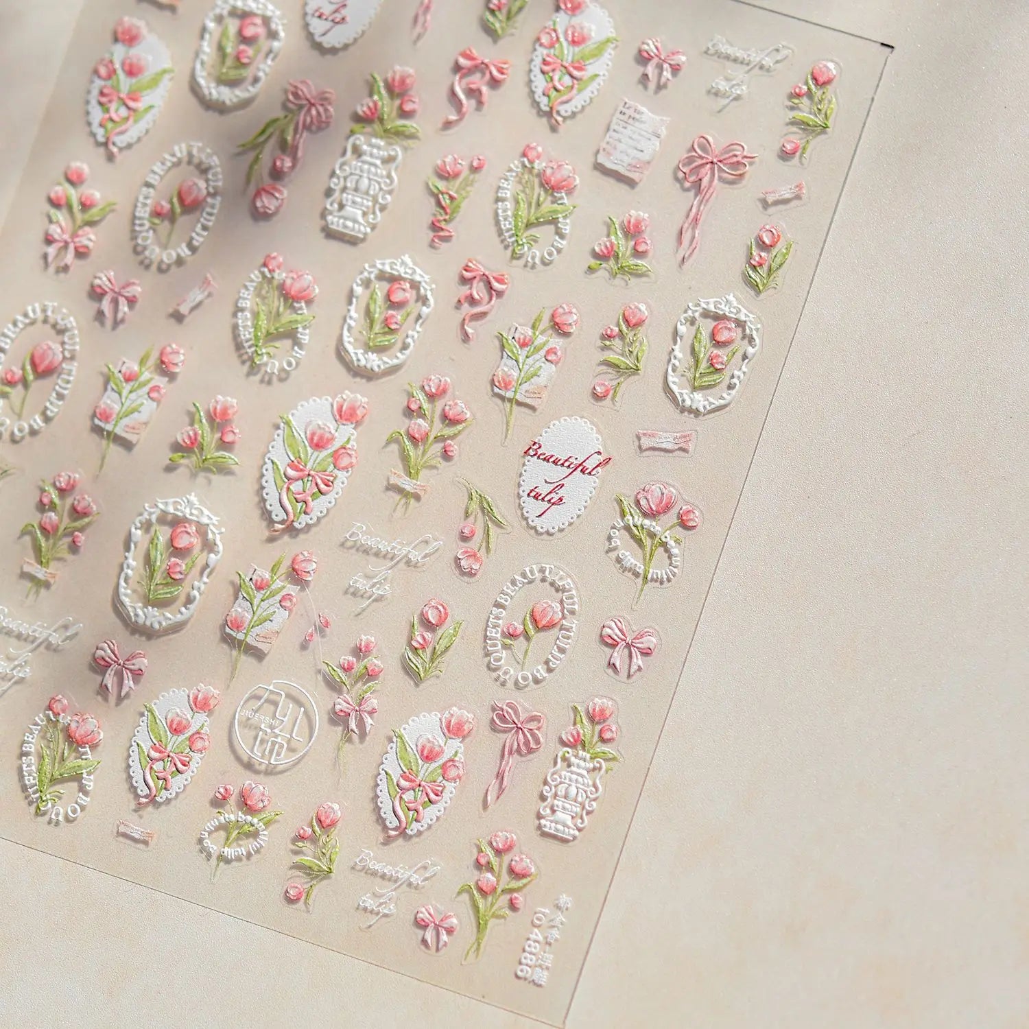 Hot Stamping Nail Stickers Exquisite Retro Watercolor Flower Nail Art 3D Decorations Stickers DIY Back Adhesive Manicure Decals