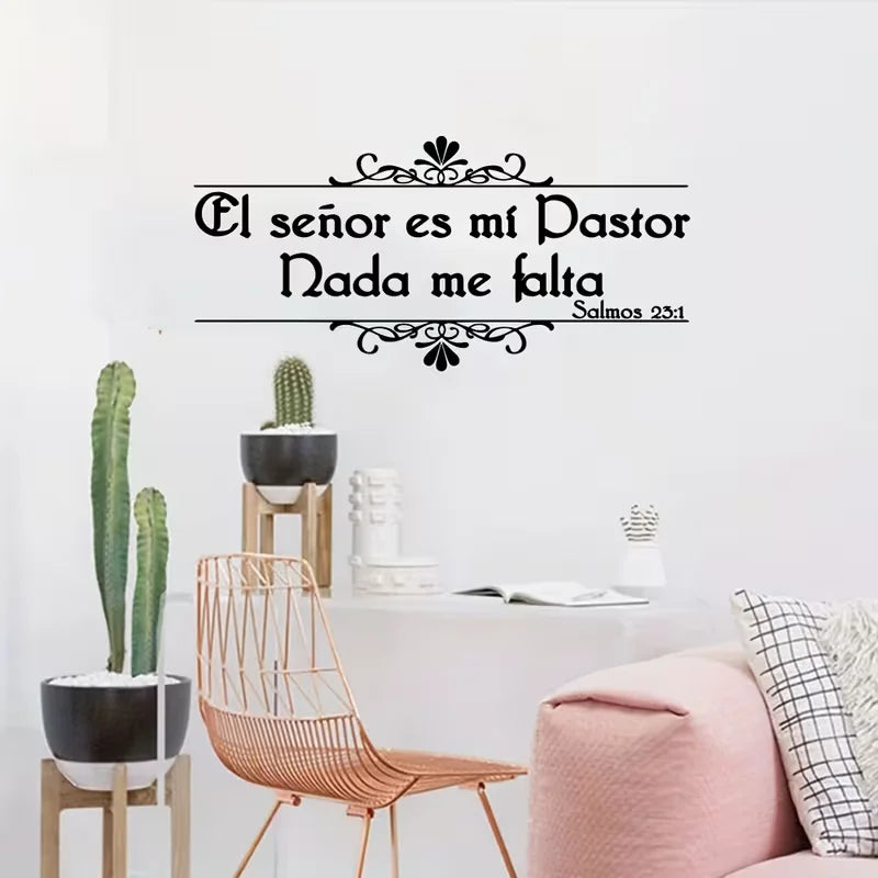 Spanish Psalm 23:1 Bible Verse Wall Sticker Living Room Bedroom Christian Jesus Pray Wall Decal Home Decor