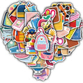 50PCS Back To School Stickers Guitar Scrapbooking Waterproof Funny Coffee Graffiti Laptop Wall Material Bicycle Car Decals
