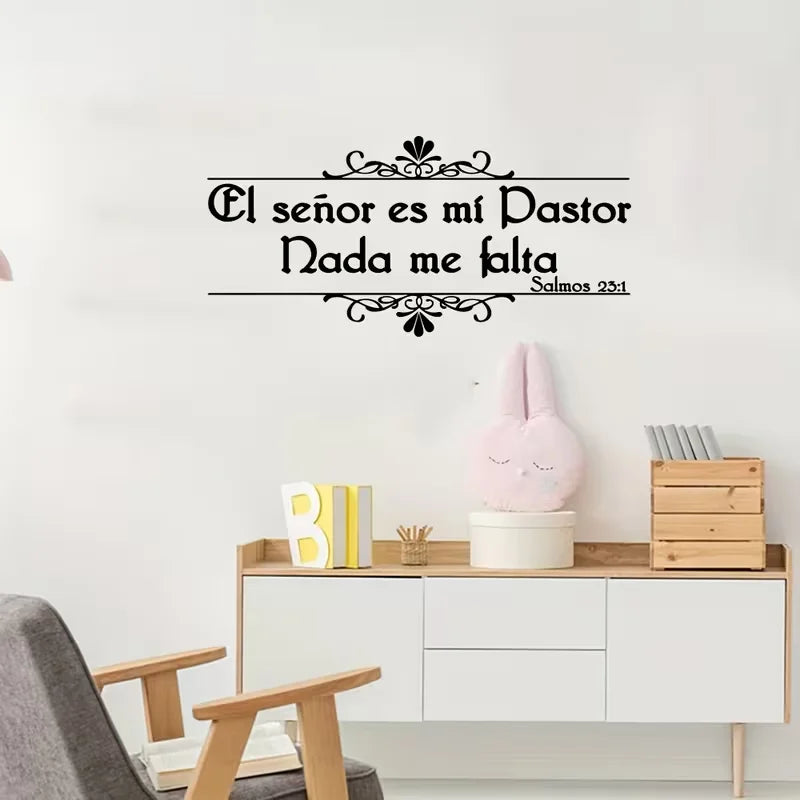 Spanish Psalm 23:1 Bible Verse Wall Sticker Living Room Bedroom Christian Jesus Pray Wall Decal Home Decor