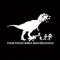 Make Your Car Roar With This T-Rex Stick Family Car Vinyl Decal