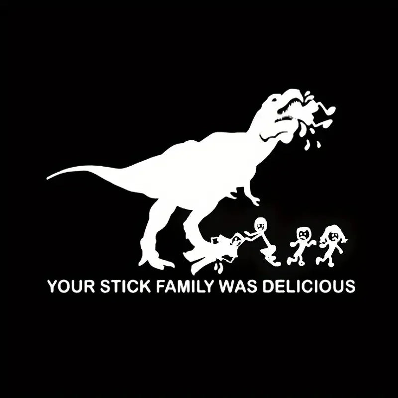 Make Your Car Roar With This T-Rex Stick Family Car Vinyl Decal