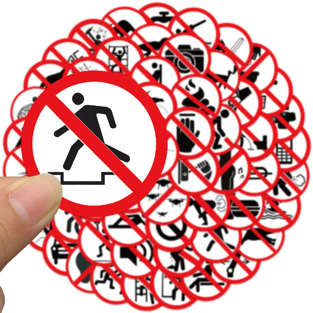 62 Funny no sign stickers, luggage, notebook, guitar, skateboard, waterproof PVC graffiti stickers