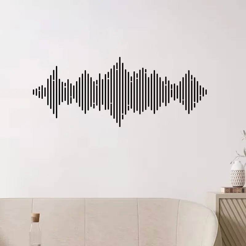 Audio Wave Wall Decal Sound Wave Wall Sticker Music Notes Wall Decor Vinyl Music Wall Art Musician Wall Sticker Recording Studio
