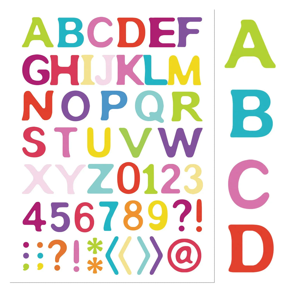 8PCS Creative Alphabet Fun Clip Art Fun Graffiti Stickers Toy DIY Manual Luggage Motorcycle Laptop Luggage Stickers