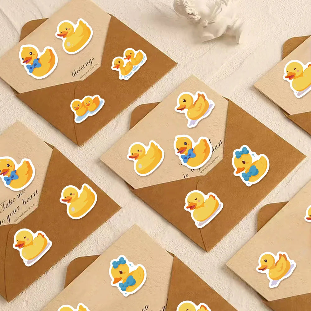 500PCS Cartoon Yellow Duck Reward Stickers 10 pieces 2.5cm/1.0-inch Duck Learning Reward Set Party Gift Stamps