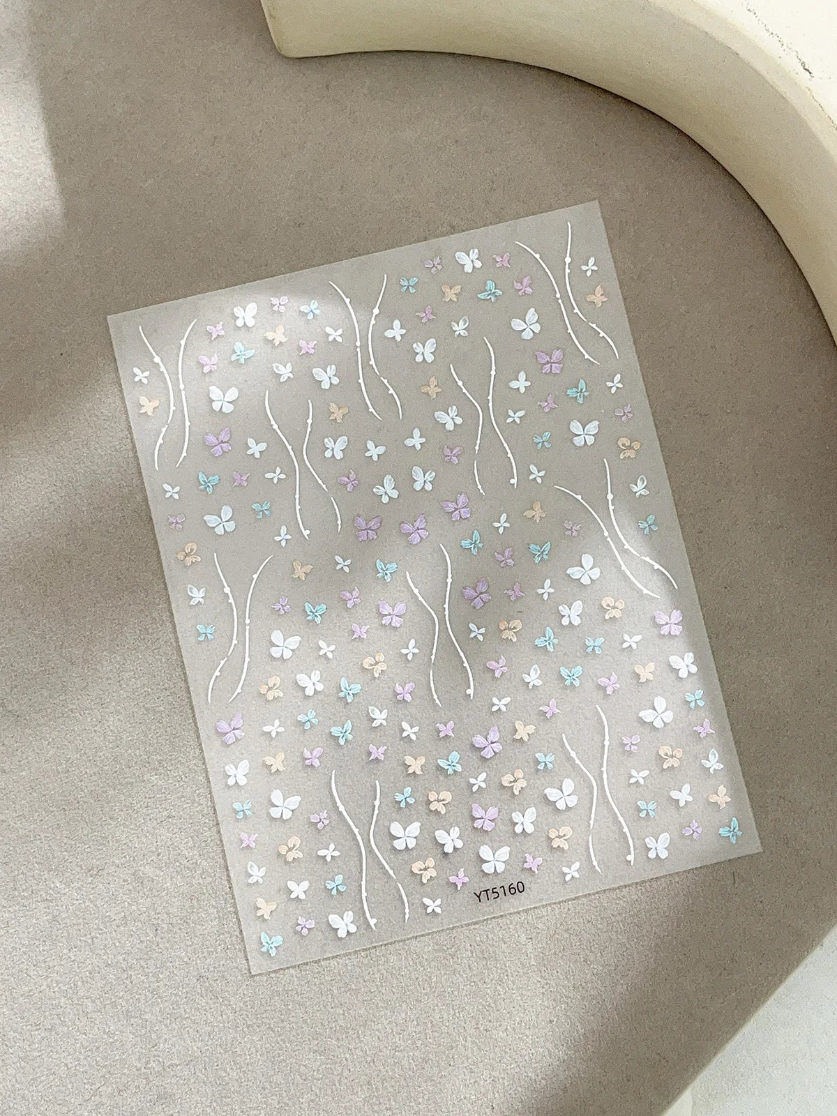 Golden Green Leaf Flower Nail Art Stickers Exqusitive 3D Five-petal Flower Nail Decorations DIY Adhesive Nail Decals Accessories