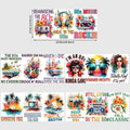 5 sheets 80s Retro UV DTF Cup Stickers, Glass Cup Sports DTF Transfer Stickers, Waterproof Wipe Transfer Paper