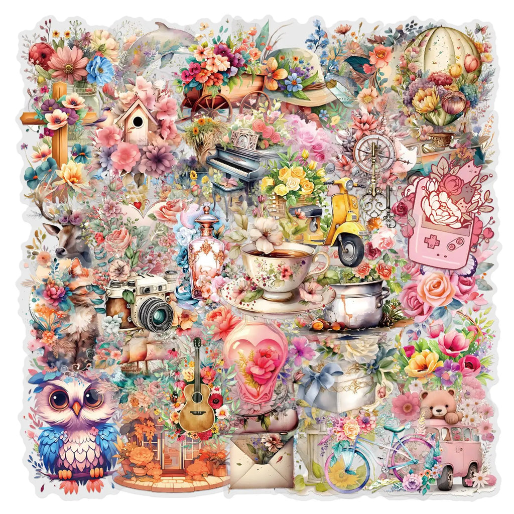 58PCS Transparent and Creative Graffiti Stickers for Luggage Water Cups Skateboards Notebooks Stationery Stickers