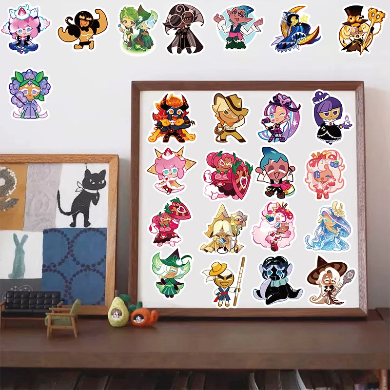 50PCS Cookie Run Kingdom Stickers Notebook Laptop Cartoon Phone Waterproof Aesthetic Phone Skateboard Cafe Decals Sticker