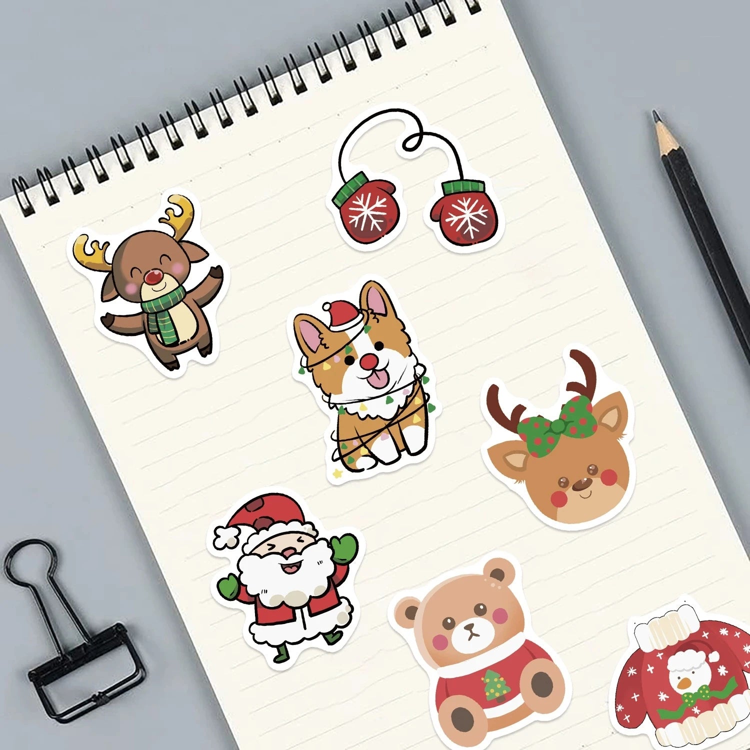 50/100PCS Cartoon Christmas Black Cat Graffiti Stickers Decorative Guitar Notebook Luggage DIY Waterproof